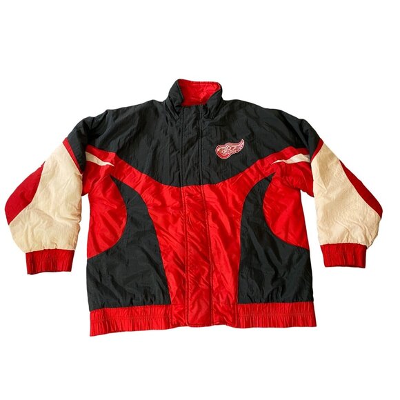 Vintage Detroit Red Wings Logo Athletic Jacket Heavy Winter Jacket Large - Picture 1 of 13